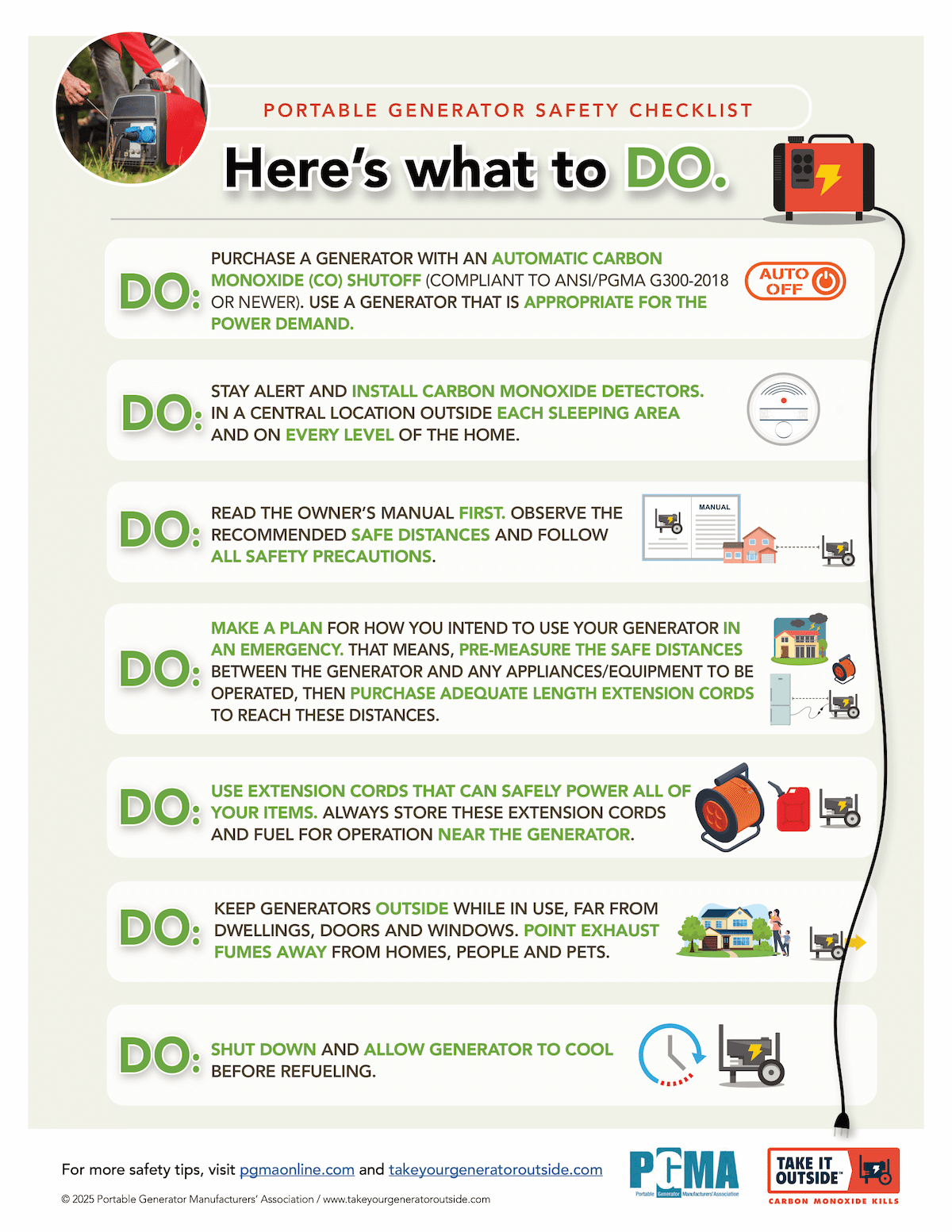 Portable Generator Safety Checklist